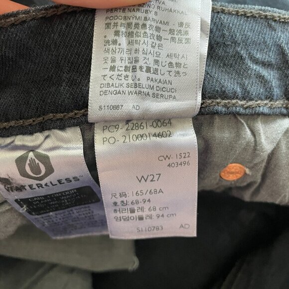 Levi's Wedgie High Rise Button Fly Waist Denim Dark Wash Skinny Jeans Black 27 - Picture 10 of 10